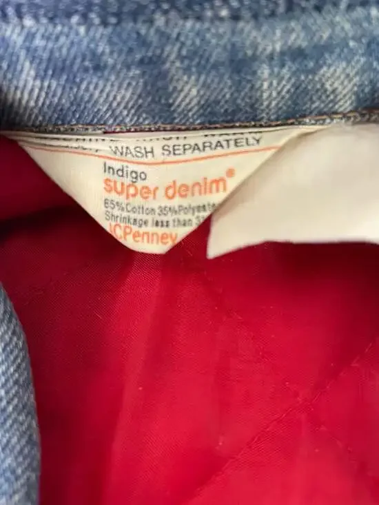 Vintage 1970s JCPenney Indigo Super Denim Quilt Lined Trucker Jacket - Picture 2 of 14